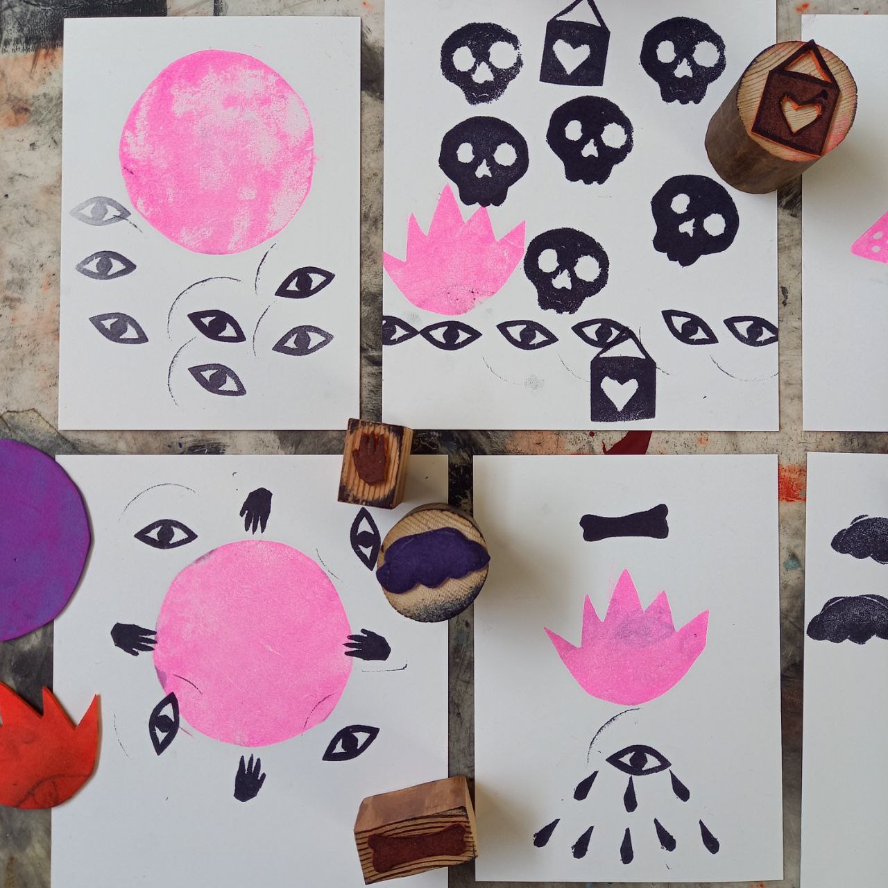 Atelier tampons avec l'Atelier obscur