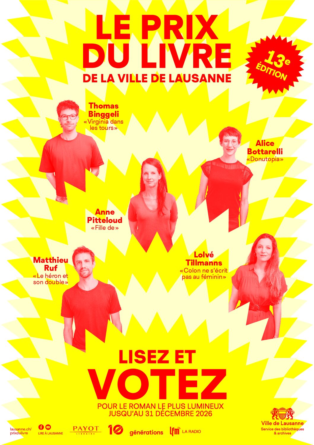 13e édition du Prix du livre de la Ville de Lausanne